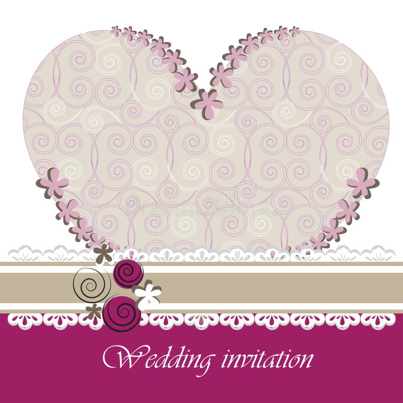 Tarjeta de la invitación de la boda con los elementos florales. ilustración del vector Tarjeta de la invitación de la boda con los elementos florales. ilustración del vector