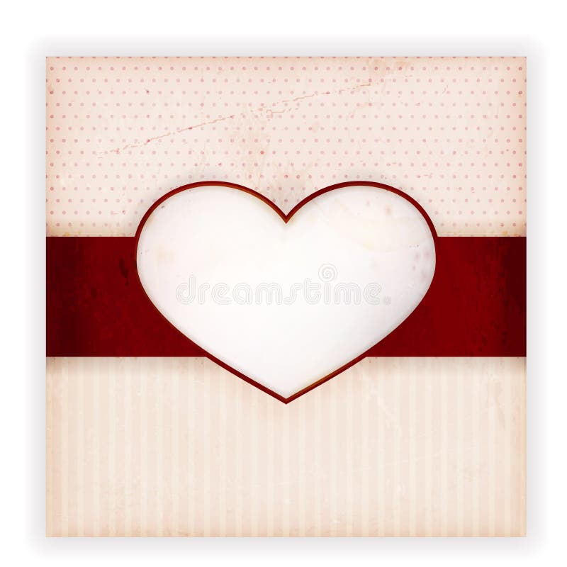 Tarjeta de la invitación del vintage con la escritura de la etiqueta del corazón ilustración del vector Tarjeta de la invitación del vintage con la escritura de la etiqueta del corazón ilustración del vector