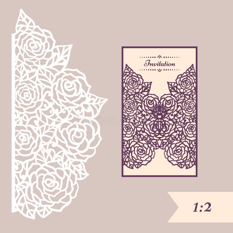 Tarjeta de la invitación o de felicitación de la boda con el ornamento abstracto Plantilla del sobre del vector para el corte del libre illustration Tarjeta de la invitación o de felicitación de la boda con el ornamento abstracto Plantilla del sobre del vector para el corte del libre illustration