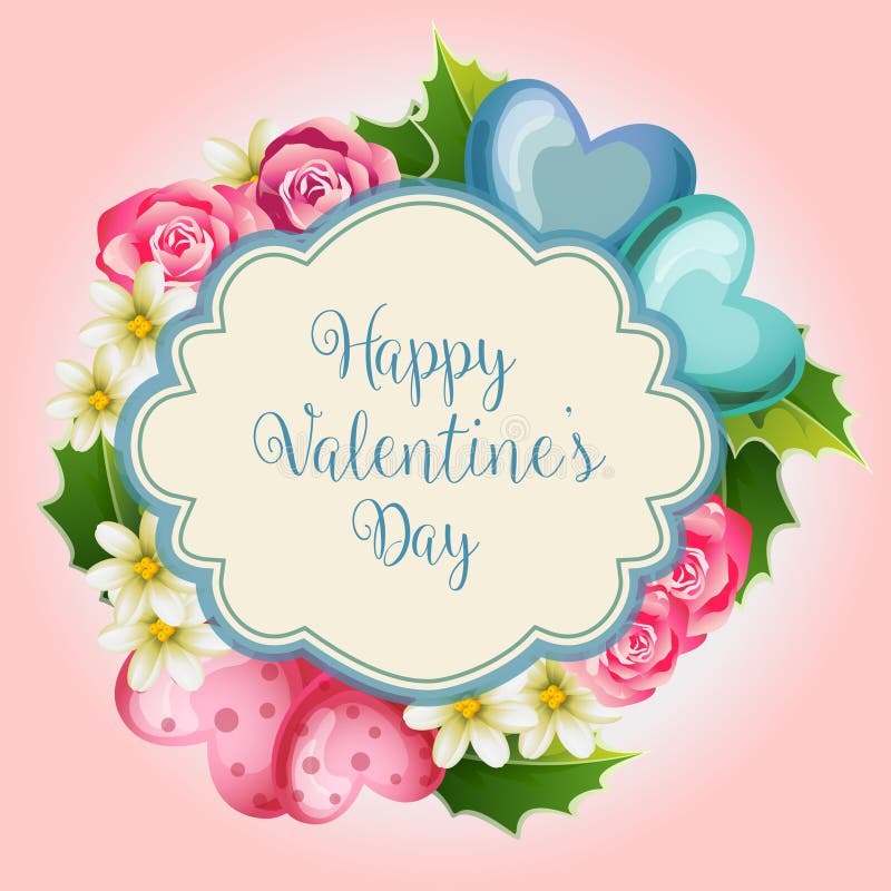 Tarjeta de la nieve de la tarjeta del día de San Valentín de Florish ilustración del vector Tarjeta de la nieve de la tarjeta del día de San Valentín de Florish ilustración del vector