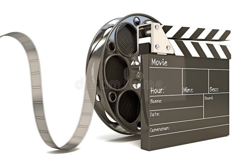 Tarjeta de la palmada con el rollo de película ilustración del vector Tarjeta de la palmada con el rollo de película ilustración del vector