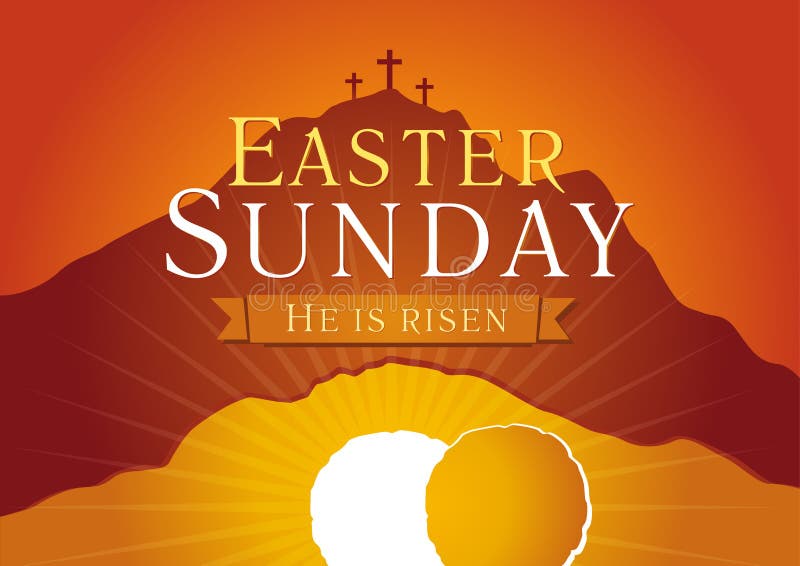 Tarjeta de la salida del sol de la semana santa de pascua domingo libre illustration Tarjeta de la salida del sol de la semana santa de pascua domingo libre illustration