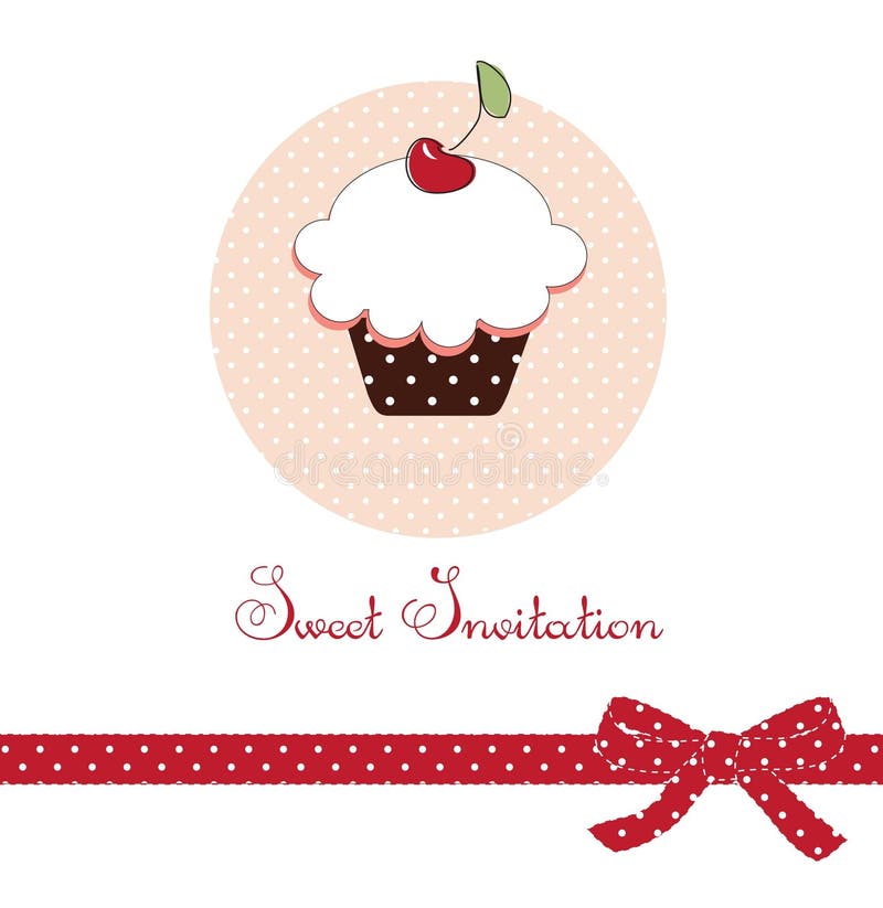 Tarjeta de la torta de la taza ilustración del vector Tarjeta de la torta de la taza ilustración del vector
