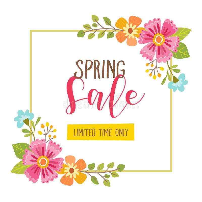 Tarjeta de la venta de la primavera Oferta por tiempo limitado libre illustration Tarjeta de la venta de la primavera Oferta por tiempo limitado libre illustration