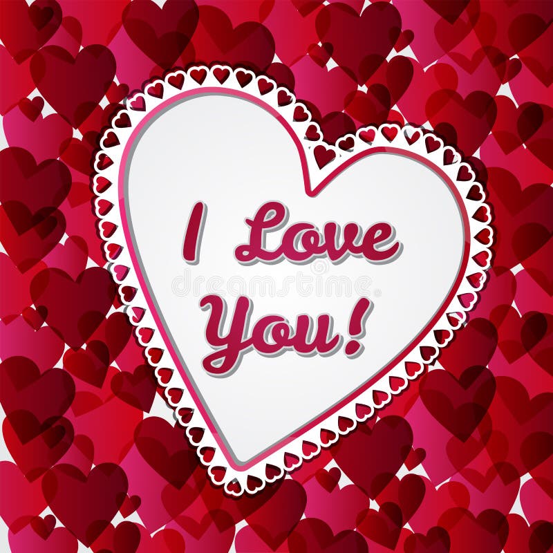 Tarjeta de los días de tarjetas del día de San Valentín del saludo con los corazones stock de ilustración Tarjeta de los días de tarjetas del día de San Valentín del saludo con los corazones stock de ilustración