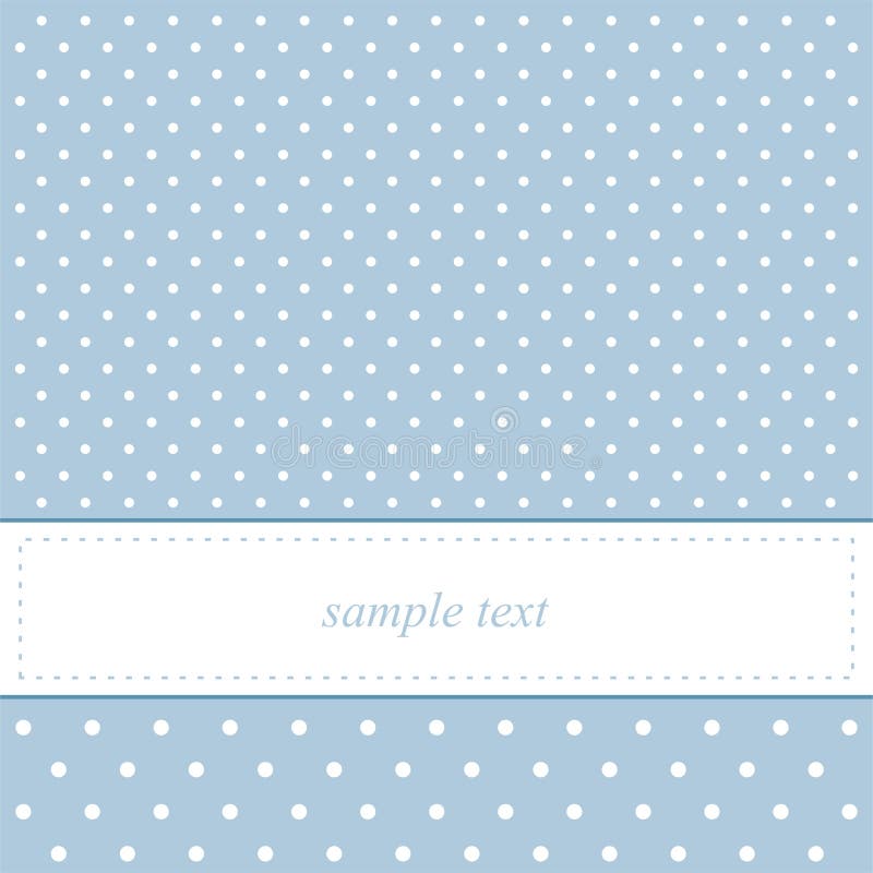 Tarjeta de los puntos de polca o invitación dulce, azul ilustración del vector Tarjeta de los puntos de polca o invitación dulce, azul ilustración del vector