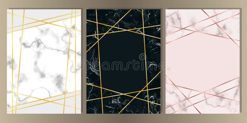 A4 Card Set with pink, white and black marble and gold lines. Luxury template with text place for wedding invite, greeting, birthday card and covers. A4 Card Set with pink, white and black marble and gold lines. Luxury template with text place for wedding invite, greeting, birthday card and covers.