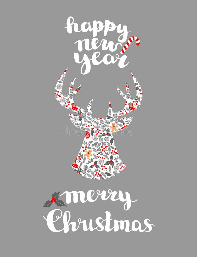 Tarjeta de Navidad del invierno, y elementos del diseño Perfeccione para los saludos de la Navidad y del A?o Nuevo, invitaci?n ilustración del vector Tarjeta de Navidad del invierno, y elementos del diseño Perfeccione para los saludos de la Navidad y del A?o Nuevo, invitaci?n ilustración del vector