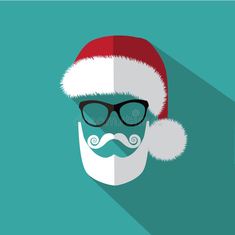 Tarjeta de Navidad plana del icono de Papá Noel libre illustration Tarjeta de Navidad plana del icono de Papá Noel libre illustration