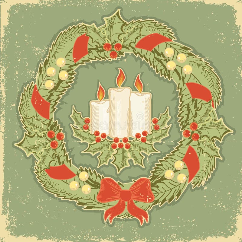 Tarjeta de Navidad. Vendimia libre illustration Tarjeta de Navidad. Vendimia libre illustration