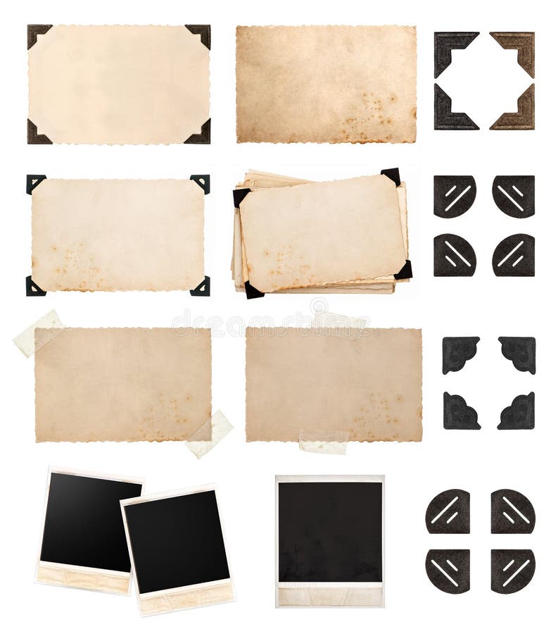 Tarjeta de papel del vintage con las esquinas y las cintas, cartulina de la foto fotos de archivo libres de regalías Tarjeta de papel del vintage con las esquinas y las cintas, cartulina de la foto fotos de archivo libres de regalías