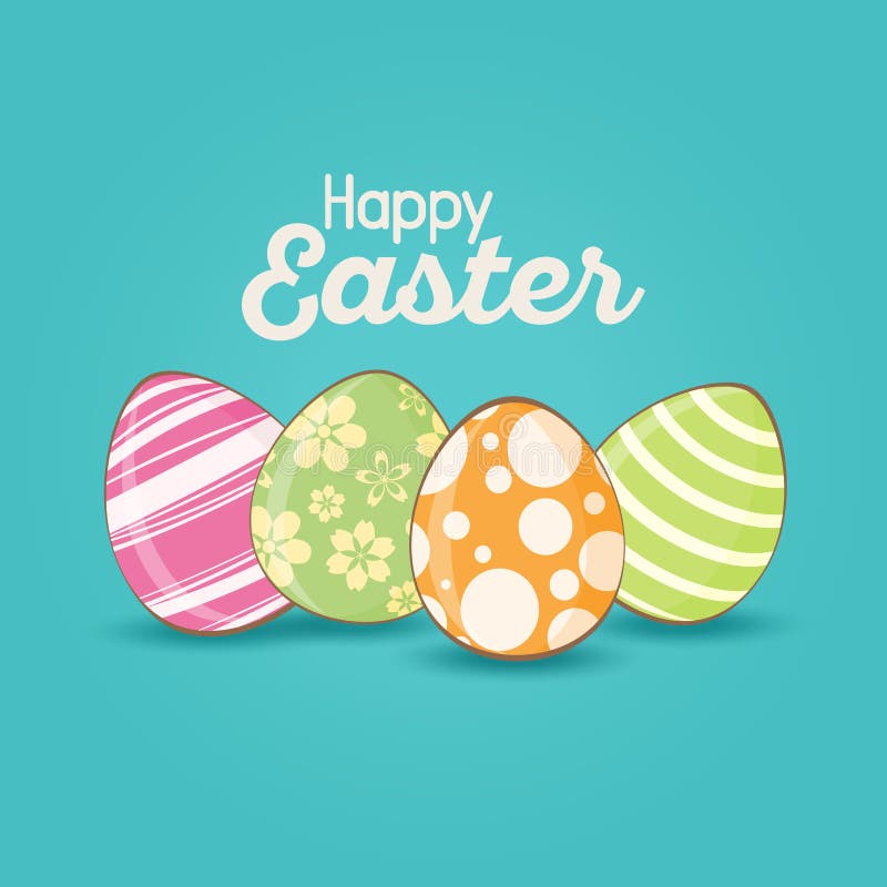 Tarjeta de pascua con los huevos de Pascua coloridos ilustración del vector Tarjeta de pascua con los huevos de Pascua coloridos ilustración del vector