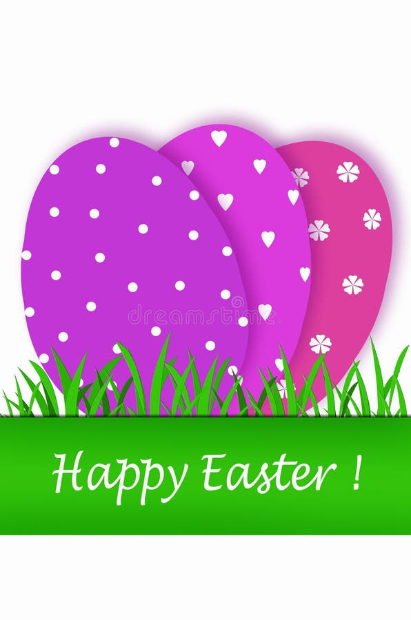 Tarjeta de pascua con los huevos púrpuras de los tonos ilustración del vector Tarjeta de pascua con los huevos púrpuras de los tonos ilustración del vector