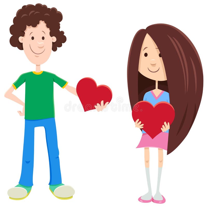 Tarjeta de San Valentín con muchacha enamorada stock de ilustración Tarjeta de San Valentín con muchacha enamorada stock de ilustración