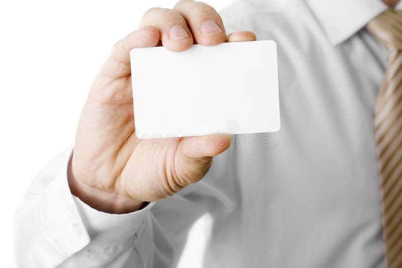 Blank business card in a hand. Blank business card in a hand