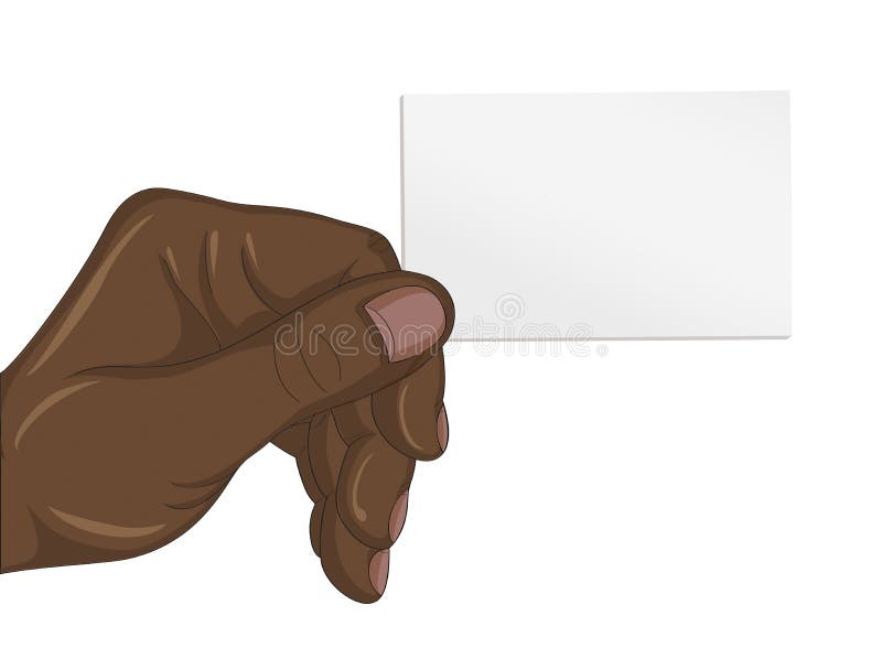 Tarjeta de visita humana del hombre de la mano negra con sus fingeres Espacio vacío stock de ilustración Tarjeta de visita humana del hombre de la mano negra con sus fingeres Espacio vacío stock de ilustración