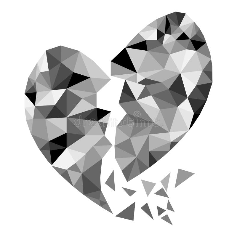 Tarjeta del día de San Valentín geométrica abstracta del corazón quebrado del polígono ilustración del vector Tarjeta del día de San Valentín geométrica abstracta del corazón quebrado del polígono ilustración del vector