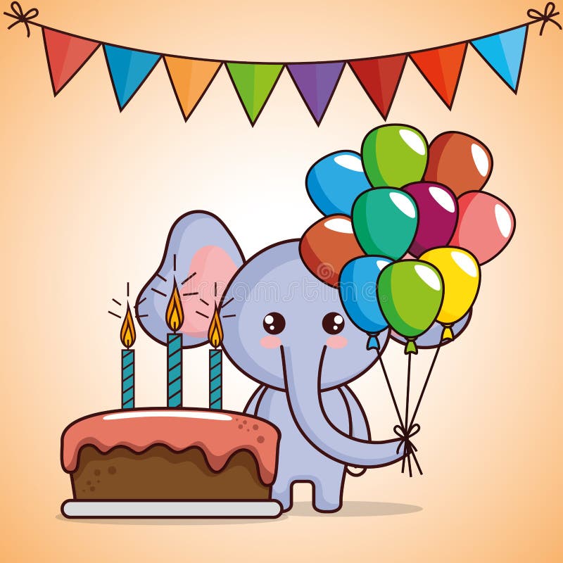 Lindo elefantito feliz cumpleaños 4 años