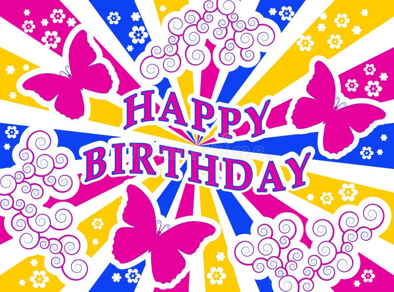 Tarjeta del feliz cumpleaños ilustración del vector Tarjeta del feliz cumpleaños ilustración del vector