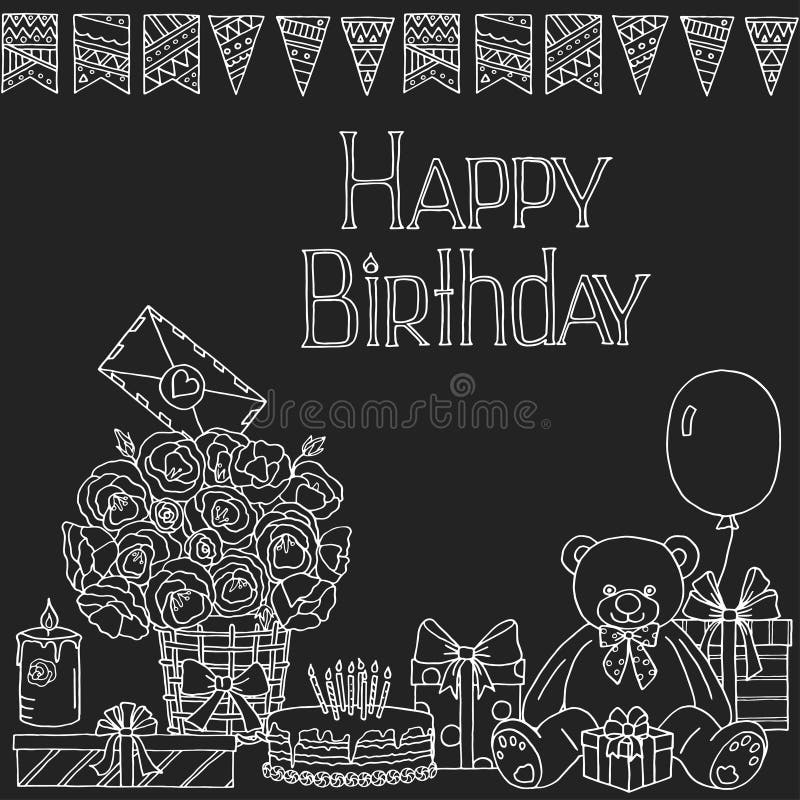 Tarjeta del feliz cumpleaños stock de ilustración Tarjeta del feliz cumpleaños stock de ilustración