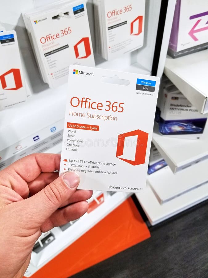 Tarjeta del subscribtion del hogar de Microsoft Office 365 foto de archivo libre de regalías Tarjeta del subscribtion del hogar de Microsoft Office 365 foto de archivo libre de regalías