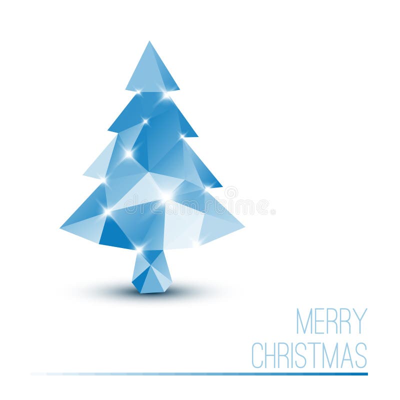Tarjeta del vector con el árbol de navidad azul abstracto stock de ilustración Tarjeta del vector con el árbol de navidad azul abstracto stock de ilustración