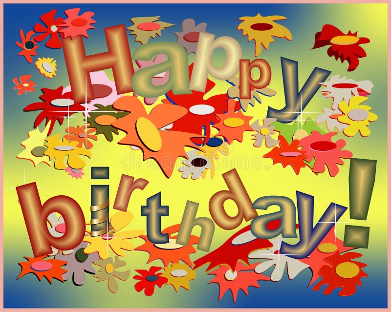 Tarjeta divertida del feliz cumpleaños ilustración del vector Tarjeta divertida del feliz cumpleaños ilustración del vector