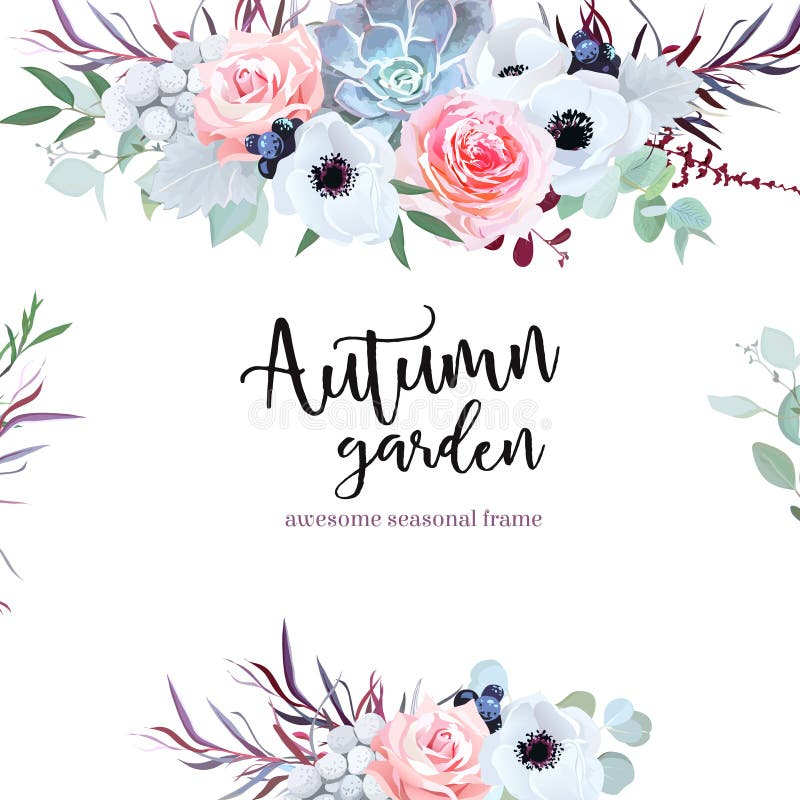 Tarjeta estacional del diseño del vector de las flores de la boda delicada ilustración del vector Tarjeta estacional del diseño del vector de las flores de la boda delicada ilustración del vector