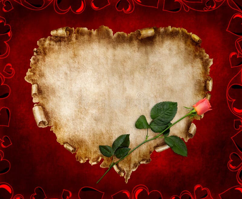 Tarjeta estilizada de la tarjeta del día de San Valentín de la vendimia hermosa