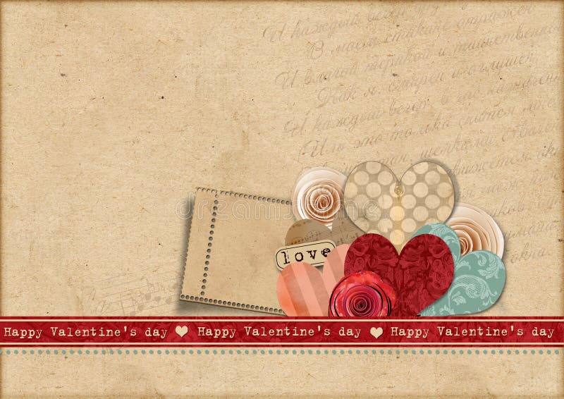 Tarjeta feliz de las tarjetas del día de San Valentín Day.Retro libre illustration Tarjeta feliz de las tarjetas del día de San Valentín Day.Retro libre illustration