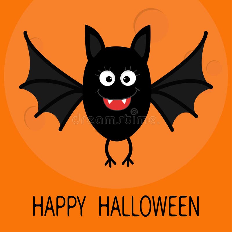 Tarjeta feliz de Víspera de Todos los Santos Vuelo lindo del palo de la historieta Luna grande Carácter animal Colección del ejem ilustración del vector Tarjeta feliz de Víspera de Todos los Santos Vuelo lindo del palo de la historieta Luna grande Carácter animal Colección del ejem ilustración del vector