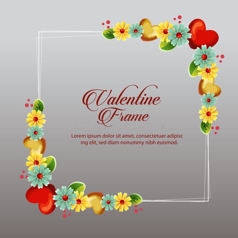 Tarjeta floral amarilla del marco de la tarjeta del día de San Valentín stock de ilustración Tarjeta floral amarilla del marco de la tarjeta del día de San Valentín stock de ilustración
