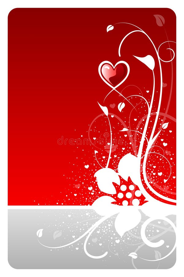 Tarjeta floral del corazón de la tarjeta del día de San Valentín libre illustration Tarjeta floral del corazón de la tarjeta del día de San Valentín libre illustration