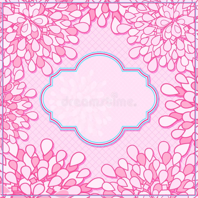 Tarjeta floral rosada de la invitación stock de ilustración Tarjeta floral rosada de la invitación stock de ilustración