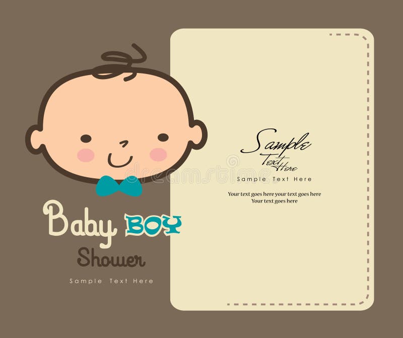 Tarjeta linda de la ducha del bebé stock de ilustración Tarjeta linda de la ducha del bebé stock de ilustración
