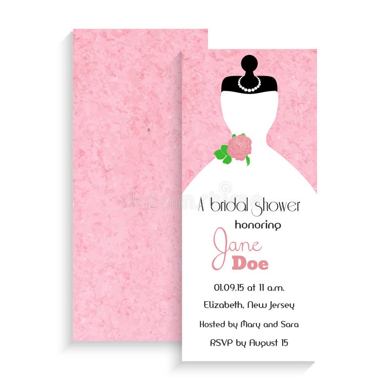 Tarjeta nupcial de la invitación de la ducha Ejemplo del vector en fondo rosado de la acuarela libre illustration Tarjeta nupcial de la invitación de la ducha Ejemplo del vector en fondo rosado de la acuarela libre illustration