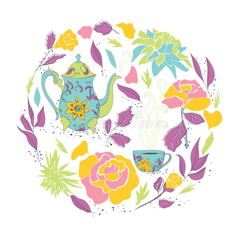 Tarjeta para la fiesta del té libre illustration