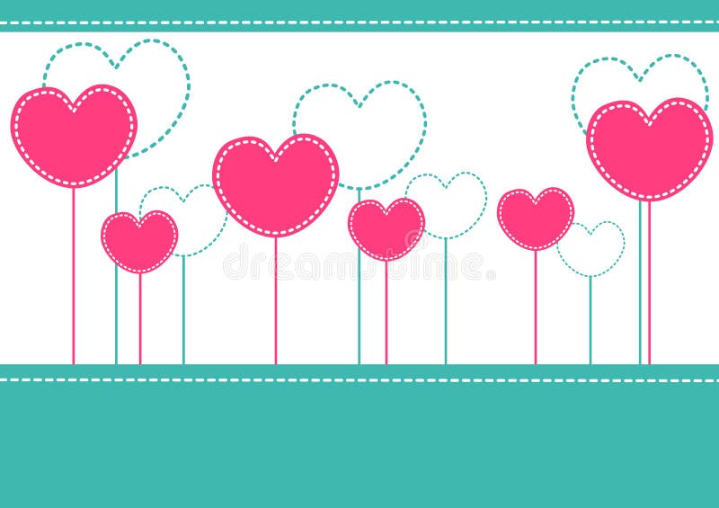Tarjeta rosada de la invitación de los corazones ilustración del vector Tarjeta rosada de la invitación de los corazones ilustración del vector