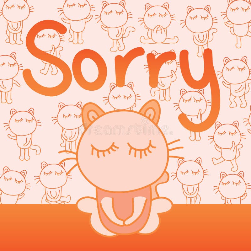 Tarjeta triste del gato ilustración del vector