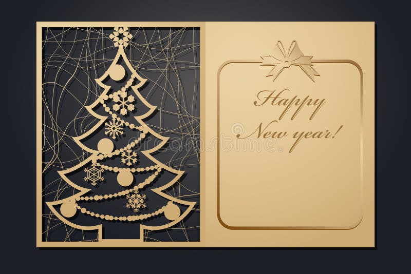 Tarjetas de Navidad de la plantilla para el corte del laser A través de la imagen del Año Nuevo de la silueta Ilustración del vec libre illustration Tarjetas de Navidad de la plantilla para el corte del laser A través de la imagen del Año Nuevo de la silueta Ilustración del vec libre illustration