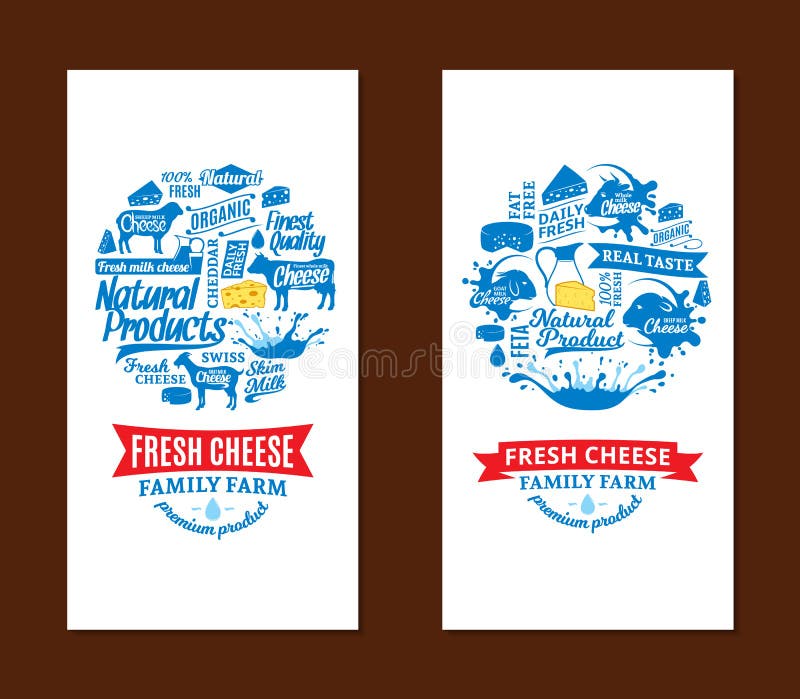 Tarjetas del queso del vector stock de ilustración Tarjetas del queso del vector stock de ilustración