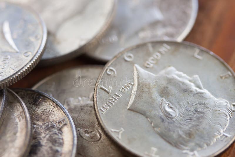 Silver Coins stock image. Image of coin, macro, money 25329699