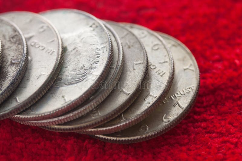 Tarnished Silver Coins Royalty Free Stock Images Image 25293169