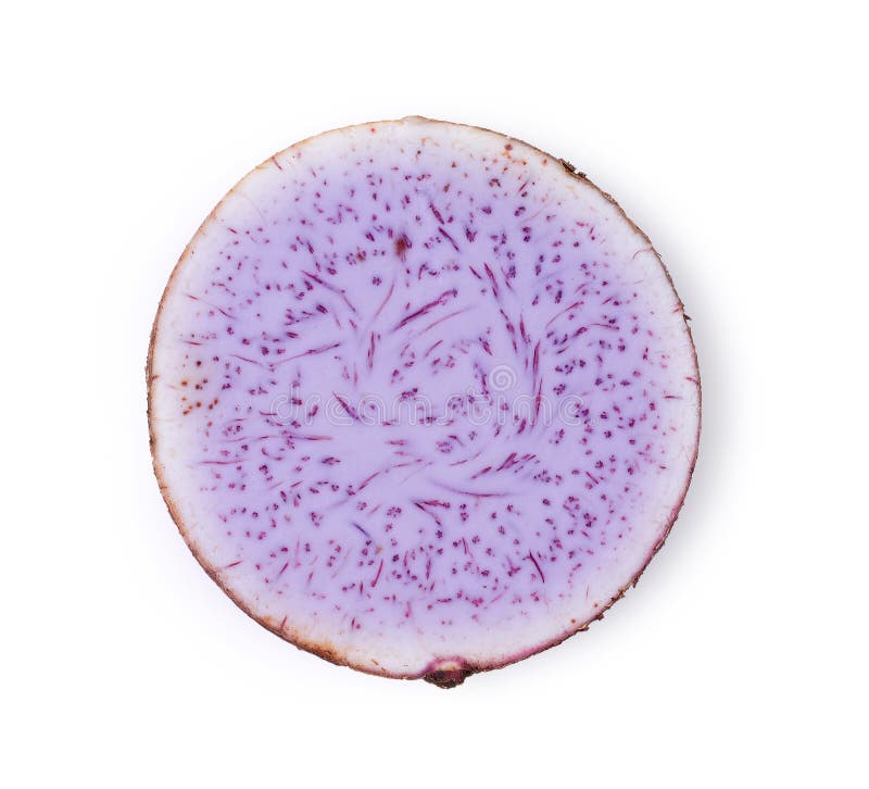 Taro, sliced of taro isolated on white background ,Top view. Taro, sliced of taro isolated on white background ,Top view.