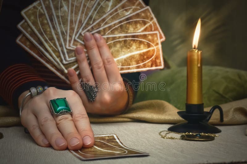 Tarot cards. Future reading. Fortune teller concept.