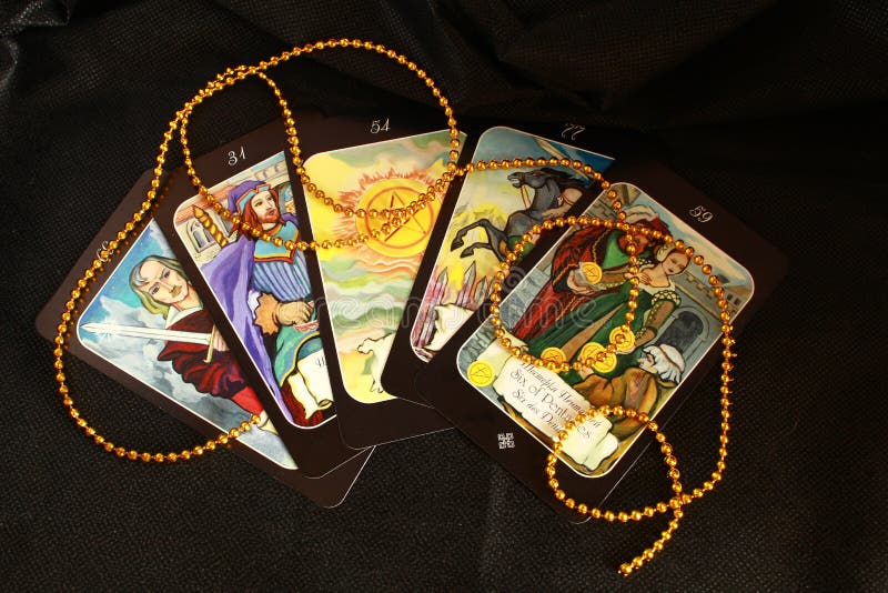 Tarot cards, mystical stock image. Image of beads, psychic 70055471