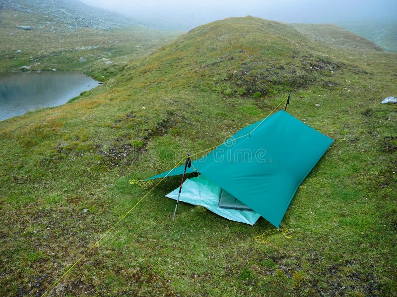 Tarp in the Mountains stock photo. Image of stay, alps 101693652