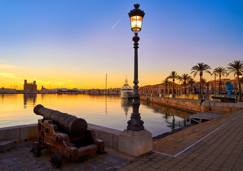 Tarragona Port Sunset in Catalonia Stock Image Image of port, beach
