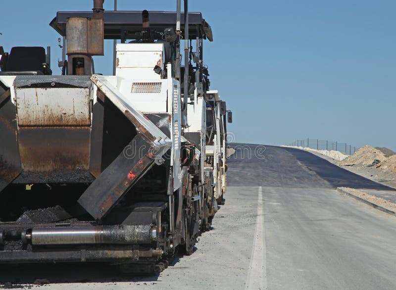 Tarring Machine on a Road Construction Site Stock Image Image of