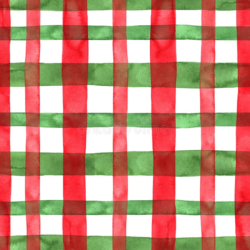 Festive red and green plaid checkered seamless pattern with white backdrop. Watercolor hand painted stripes and lines. Christmas themed tartan print for textile, fabric, wrapping paper, wallpapers, flannel, background, kilt, holiday, striped, decoration, rustic, clan, kitchen, blanket, illustration, material, wool, abstract, design, xmas, strips, buffalo, repeat, english, square, retro, vintage, style, geometric, traditional, texture, graphic. Festive red and green plaid checkered seamless pattern with white backdrop. Watercolor hand painted stripes and lines. Christmas themed tartan print for textile, fabric, wrapping paper, wallpapers, flannel, background, kilt, holiday, striped, decoration, rustic, clan, kitchen, blanket, illustration, material, wool, abstract, design, xmas, strips, buffalo, repeat, english, square, retro, vintage, style, geometric, traditional, texture, graphic